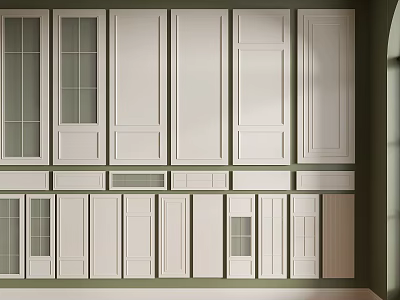 Various Styles Of Kitchen Cabinet Door Components For Home Interior Design 3d model