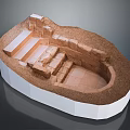 Ancient Stone Ruins Model With Steps Walls And Archaeological Site Features 3d model