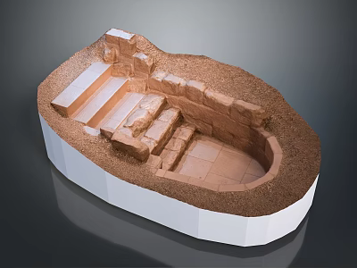 Ancient Stone Ruins Model With Steps Walls And Archaeological Site Features 3d model