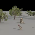 Various Arbor Trees With Different Sizes Shapes And Natural Shadows 3d model