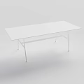 Modern White Dining Table With Smooth Surface And Sleek Minimalist Legs 3d model