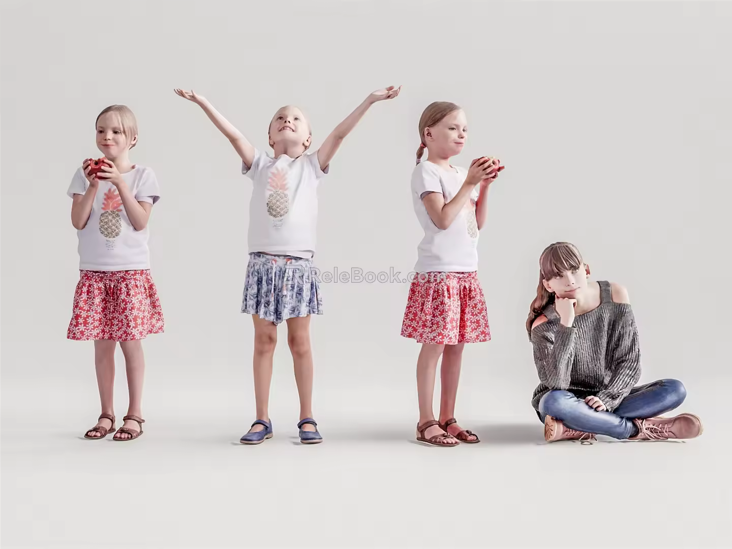 Modern multiplayer child character 3d model