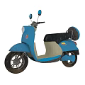 Blue Classic Scooter With Rearview Mirrors Black Seat And Retro Body Design