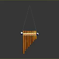 Hanging Wooden Xylophone With Orange Bars Decorative Balls And Colorful Patterns