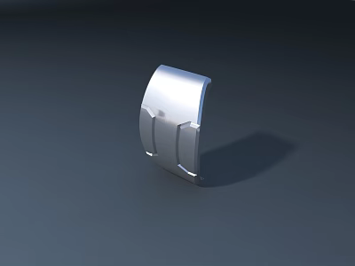Public Facility Metal Component With Curved Silver Finish For Urban Use 3d model
