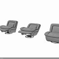 Gray Single Sofa With Modern Swivel Design And Plush Comfortable Seating 3d model