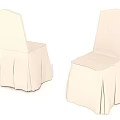 Beige Upholstered Single Chair With Skirt For Modern Living Room Decor