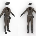 Tactical Utility Outfit With Cap Jacket Pants Boots And Belt Pockets