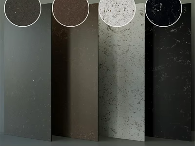 Various Colored Textured Panels Featuring Gray Brown White Black And Natural Patterns 3d model