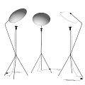 Modern Floor Lamps With Tripod Stand And White Shades In Different Shapes