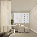 Modern Elegant SPA Sauna Interior Design With White Furniture Robe Mirror And Plant