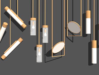 Light Luxury Chandelier Combination 3d model