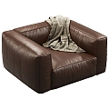 Modern Single Sofa Leather Sofa Casual Chair Casual Sofa Chair 3d model