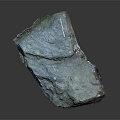 Natural Blue Stone Raw Block With Textured Surface And Green Natural Accents