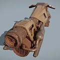Vintage Bicycle Featuring Mechanical Design Industrial Style Brown Metallic Gear And Pedal Components