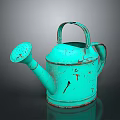 Vintage Green Teapot With Chipped Paint Rustic Tea Ware Decor Piece 3d model