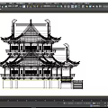 Traditional Chinese Ancient Architecture With Multi Tiered Gold Black Roof And Ornate Eaves