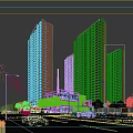 Multiple Modern High Rise Residential Buildings With Street Trees Cars And Ground Floor Commercial Areas