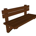 Wooden Leisure Bench With Simple Design Backrest And Armrests For Outdoor Use