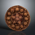 Handcrafted Circular Woven Decorative Piece With Intricate Spiral Patterns And Textured Edges