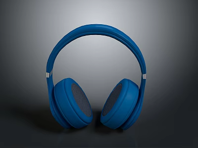 Blue Over Ear Headphones With Ergonomic Design And Soft Ear Cushions 3d model