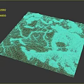 3D Terrain Model Featuring Mountainous Areas Green Land And Snow Covered Peaks