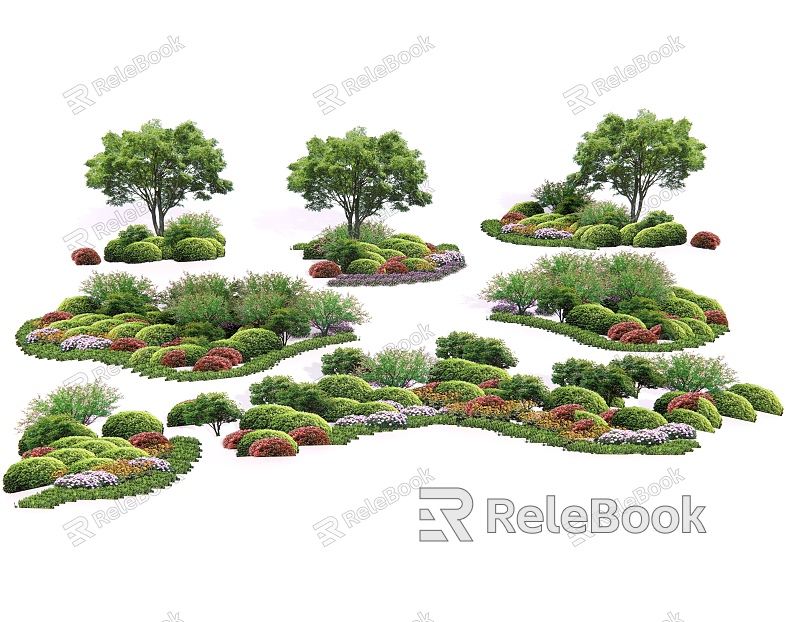 modern plant combination arbor shrub group plant group model