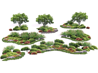 modern plant combination arbor shrub group plant group model