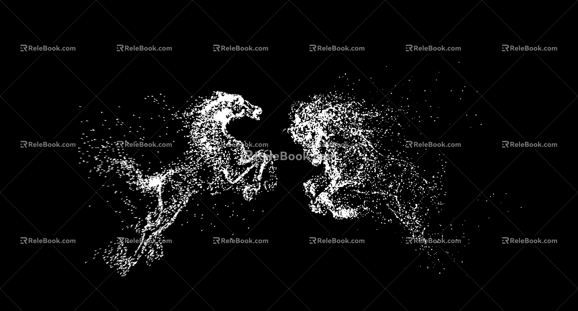 Abstract Particle Animal Horse Motion Silhouette 3d model