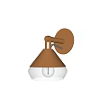 Modern Minimalist Golden Metal Wall Light With Conical Shade And Transparent Glass Cover