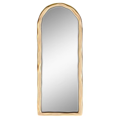 Elegant Vertical Mirror With Gold Textured Frame And Modern Home Decorative Design 3d model