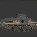 Vintage Military Vehicle Tank Model With Metallic Texture Tracks Turret Number 2 And Cross Symbol