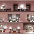 Modern Living Room Sofa Coffee Table Combination With Stylish Decor And Lighting