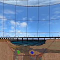 Scenic Garden Landscape Featuring Water Area Bridge Boats Underwater Cave Structures And Layers