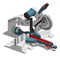 Industrial Miter Saw Electric Power Tool With Precision Cutting Metal Workbench