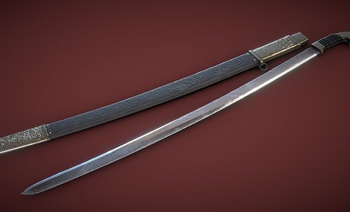 Soviet Knife and Scabbard 3d model