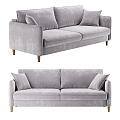 modern double sofa sofa leisure sofa 3d model