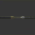 Two Tactical Knives With Black Handles Silver Blades And Gold Accents