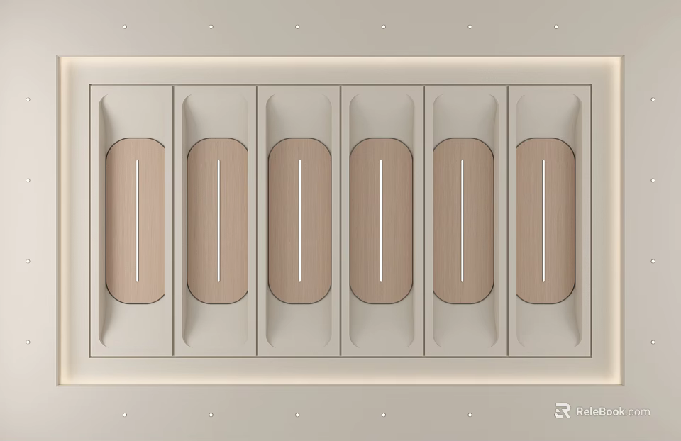 Modern Minimalist Ceiling Design With Light Paneled Sections And Sleek Lines 3d model 