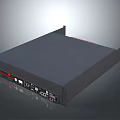 Black Rack Mountable Electronic Device With Control Panel And Interface Ports