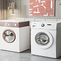 Modern washing machine drum washing machine combination 3d model