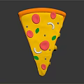 Delicious Pizza Slice With Melted Cheese Red Pepperoni And Green Basil Leaves
