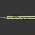 Reptile 3D Model Design With Pixel Art Style Green Brown Textures And Long Body Structure