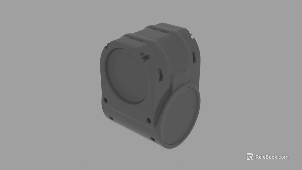 Gray Circular Mechanical Component 3D Model With Mounting Holes And Smooth Surface 3d model 