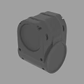 Gray Circular Mechanical Component 3D Model With Mounting Holes And Smooth Surface
