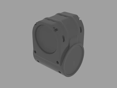 Gray Circular Mechanical Component 3D Model With Mounting Holes And Smooth Surface 3d model