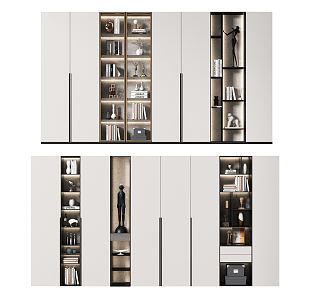 Modern bookcase 3d model