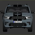 Blue Sporty SUV With Black Stripes And Modern Alloy Wheels Design