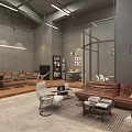 Spacious Industrial Style Office With Comfortable Lounge Area And Open Functional Working Spaces