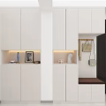 Modern Shoe Cabinet With Interior Lighting Hooks And Accessory Storage 3d model